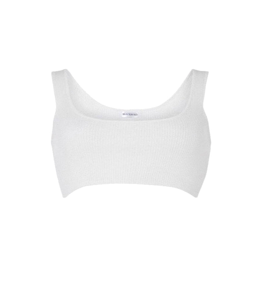 Ribbed white crop top