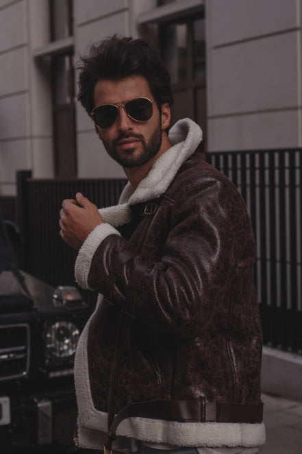 Brooks - Brown Unisex Aviator Jacket