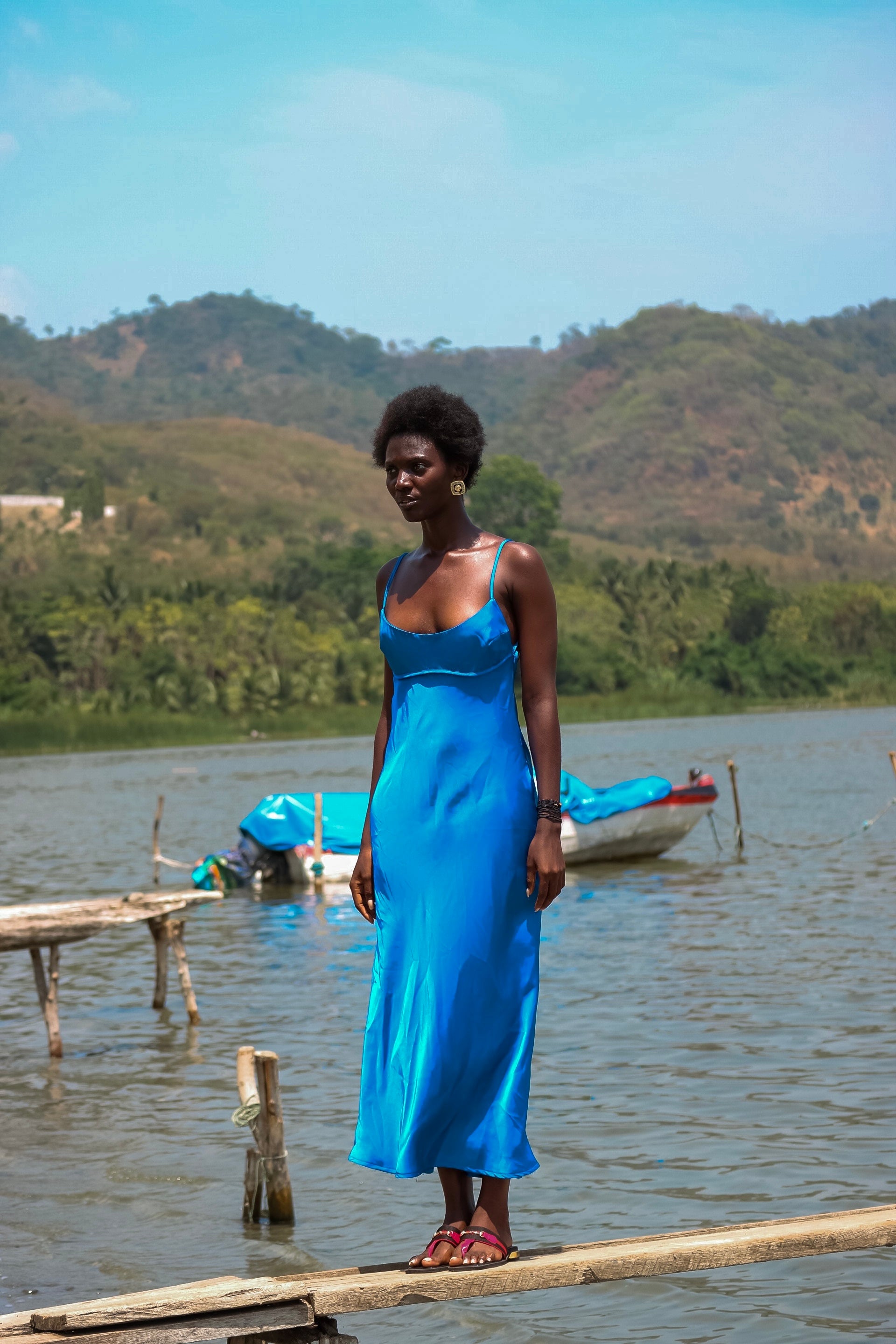 Ceylon Blue Midi Dress