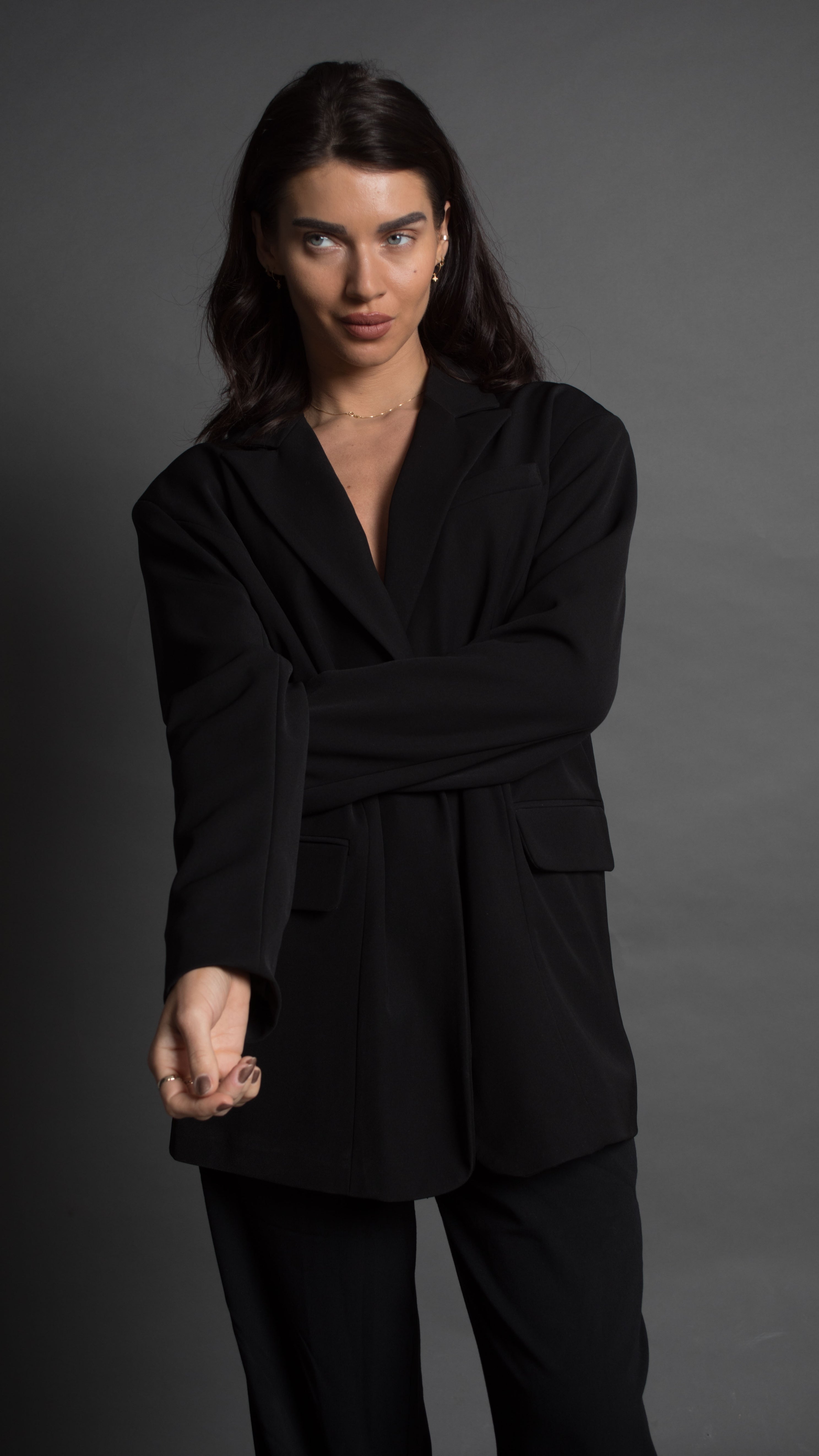 Oversized black blazer