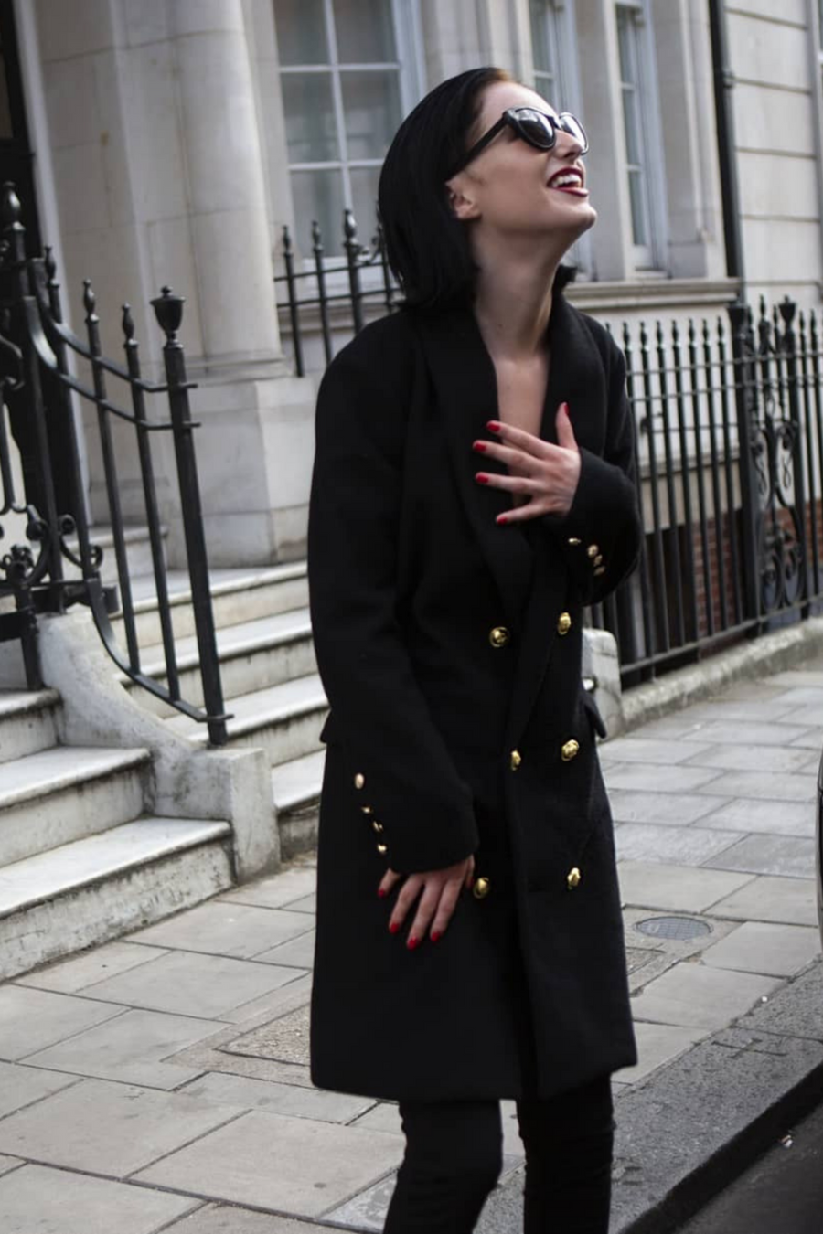 Whitley' Black Longline Coat