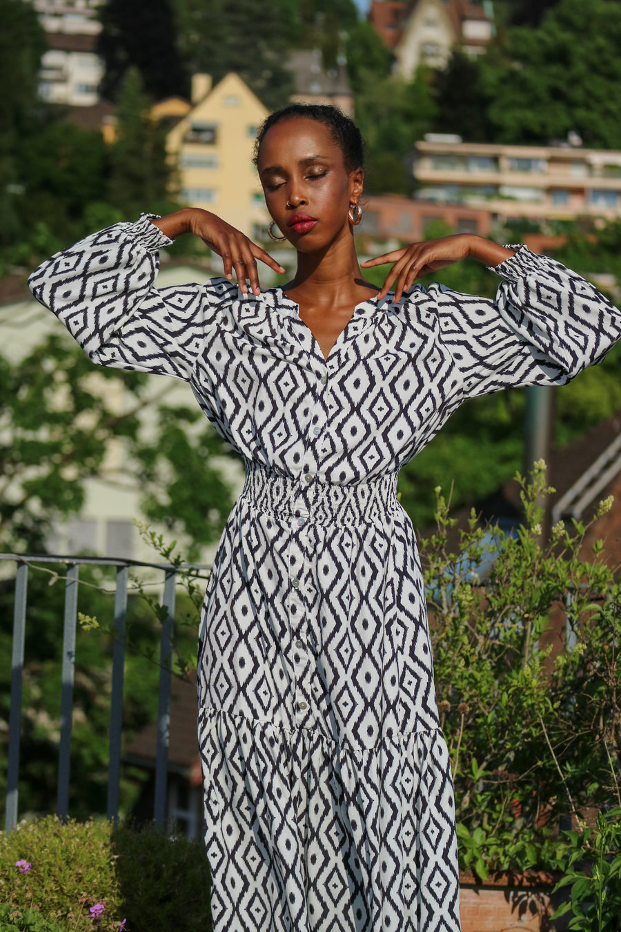 Petunia Dress in Black & White