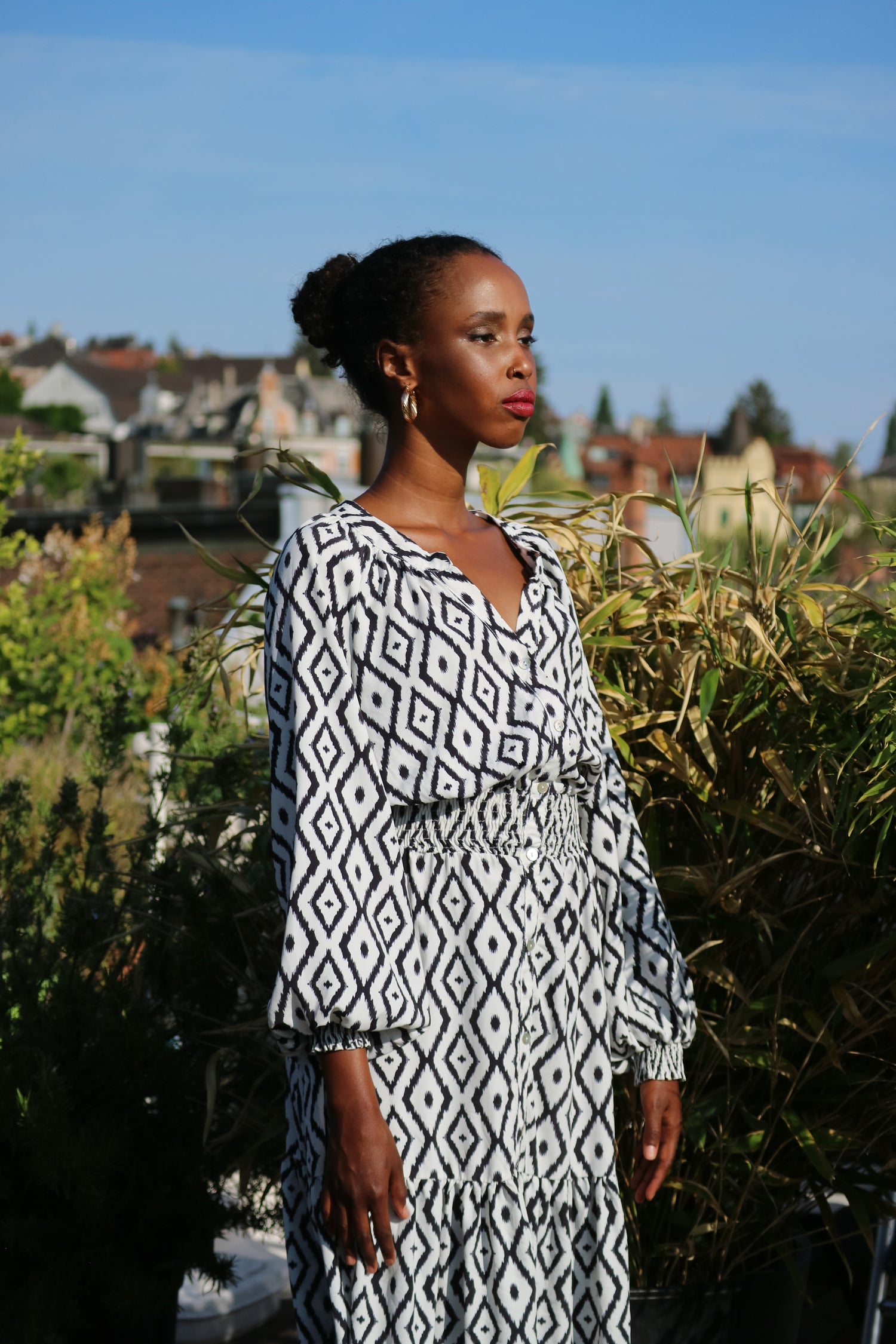 Petunia Dress in Black & White