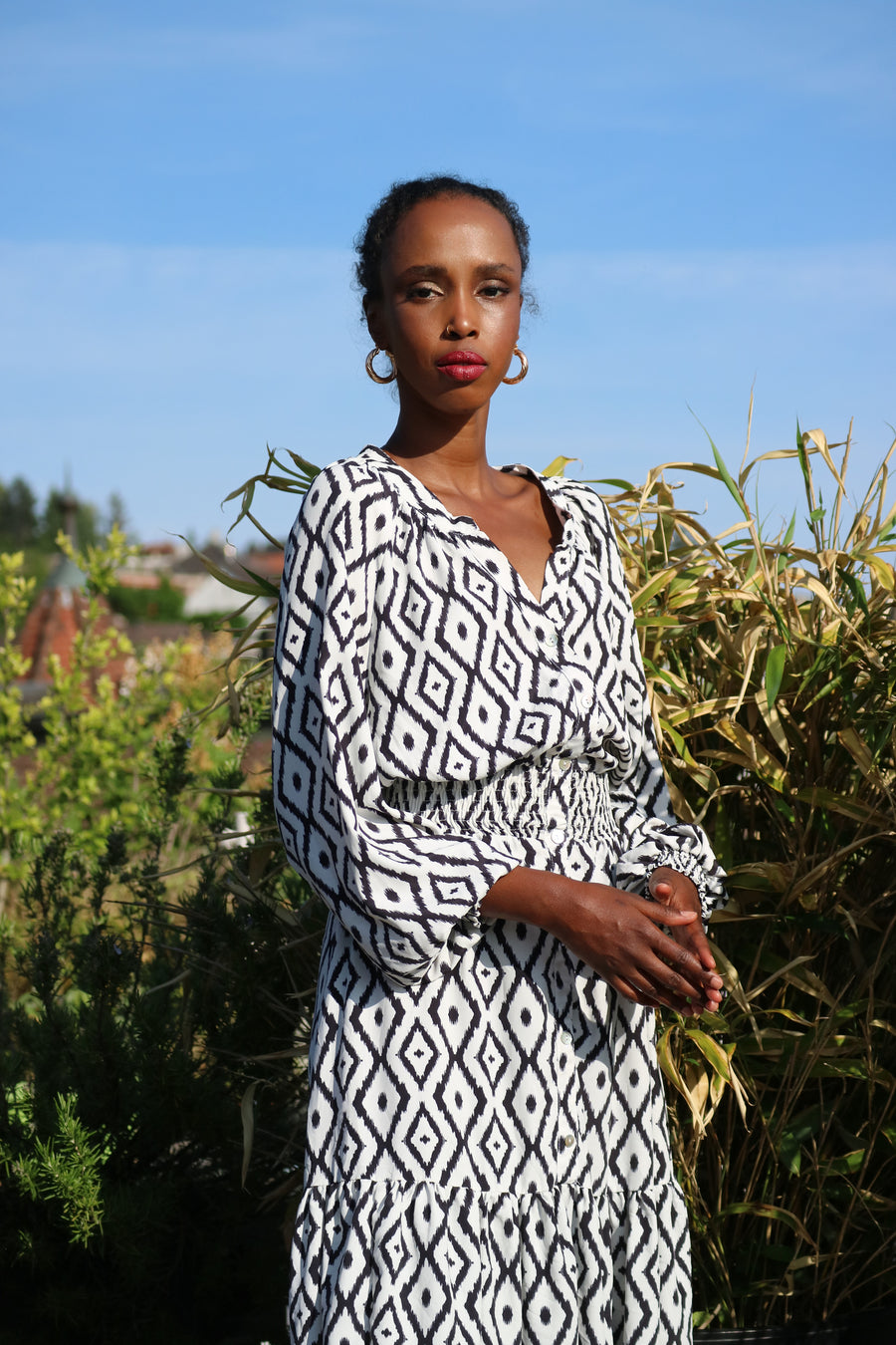 Petunia Dress in Black & White