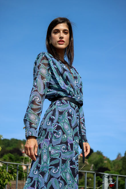 Blue Peony Dress