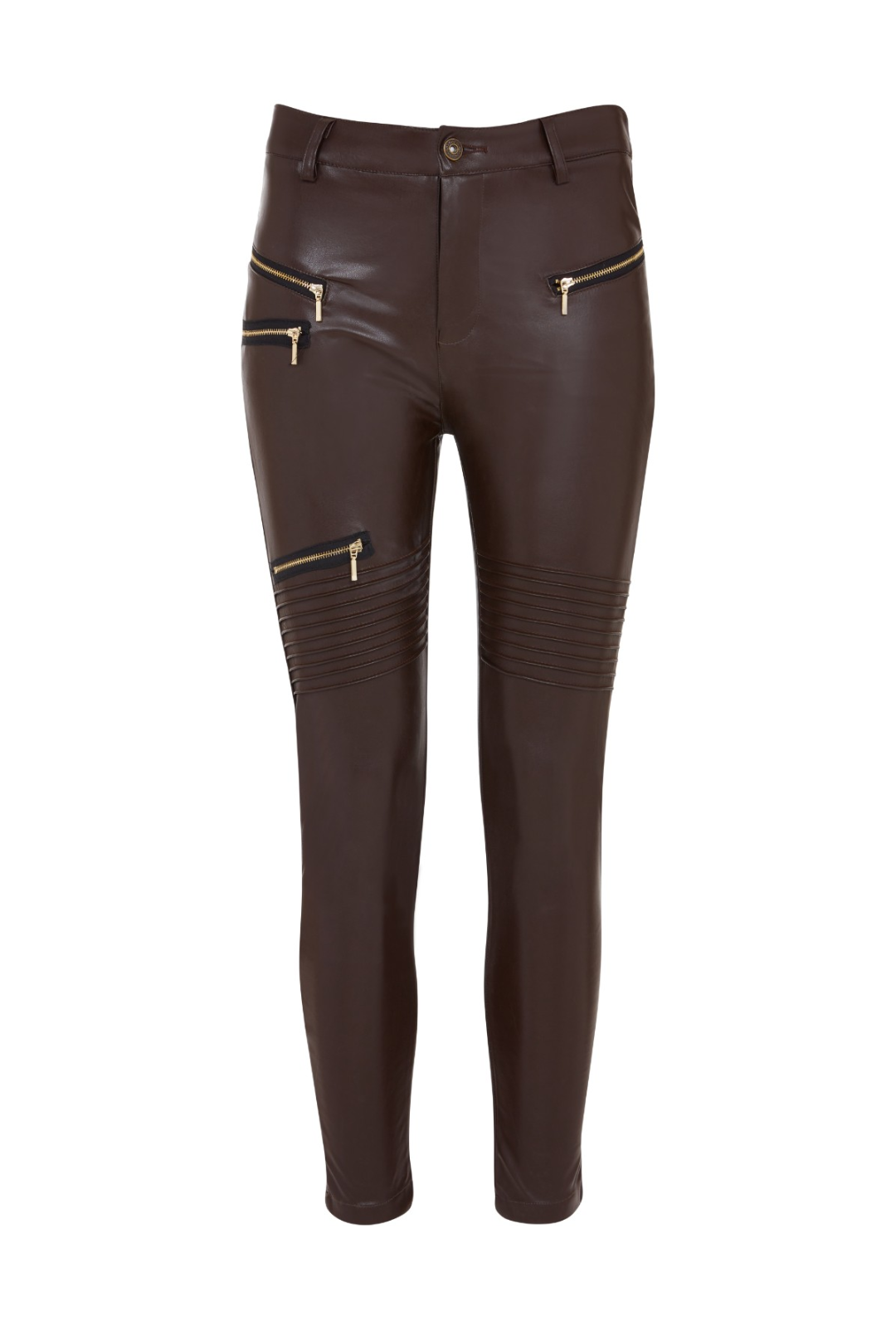 Brown vegan leather pants