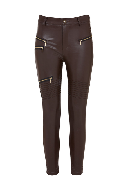 Brown vegan leather pants