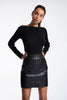 Black faux leather pocket skirt