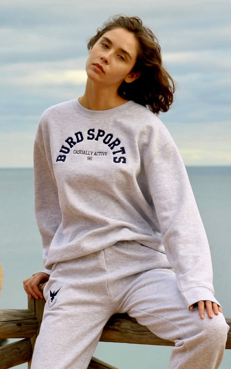 Burd Sports Sweatshirt- Grey & Navy