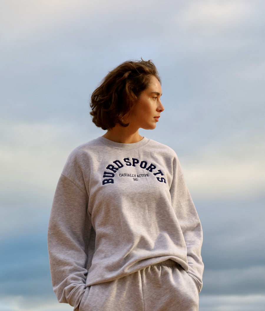 Burd Sports Sweatshirt- Grey & Navy