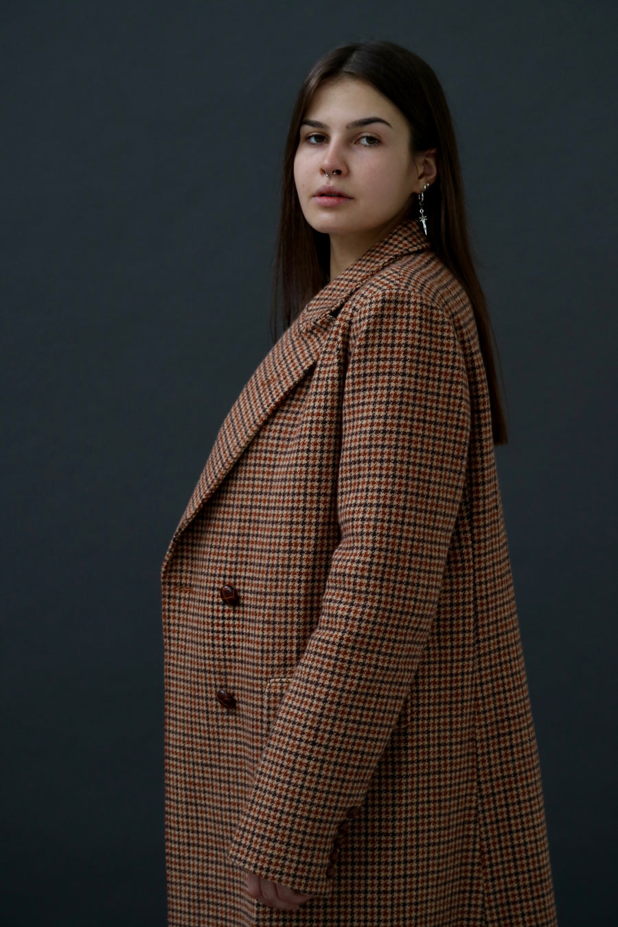 Walker Coat (Longlined Checked Coat)