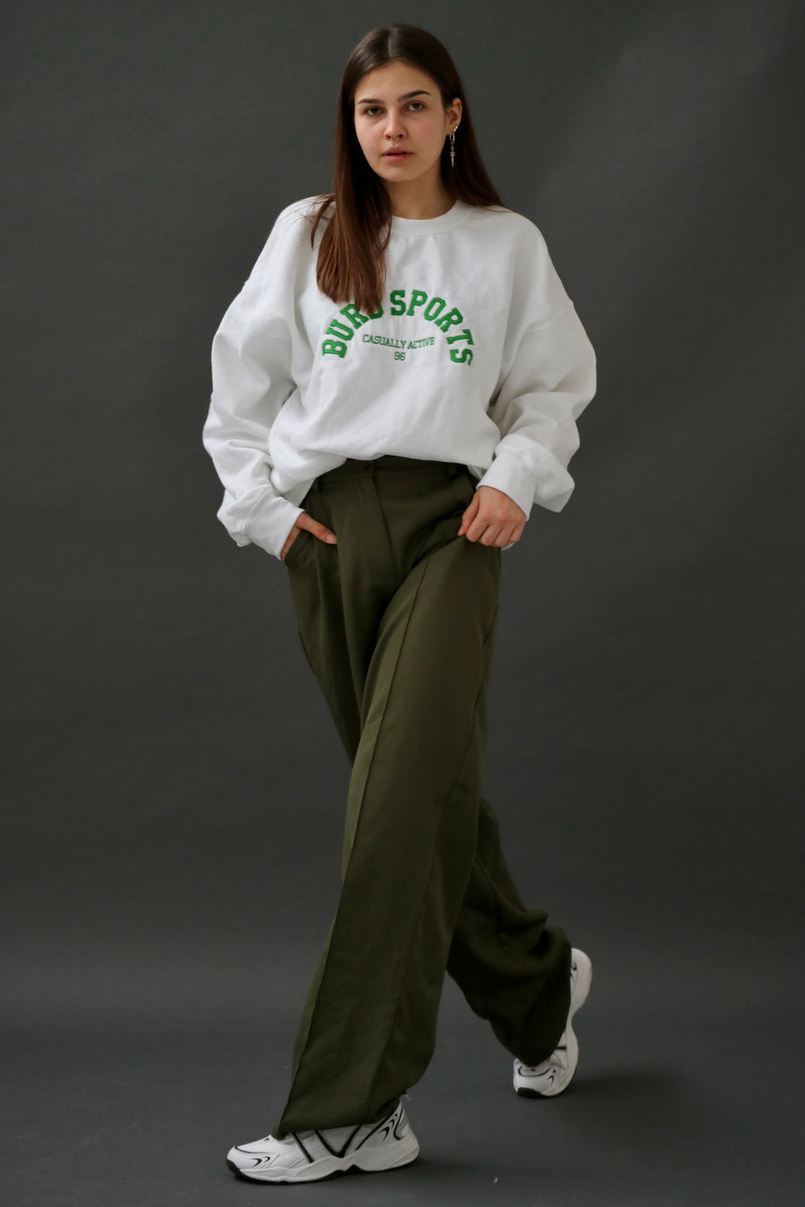 Kakigroene Gretta-broek