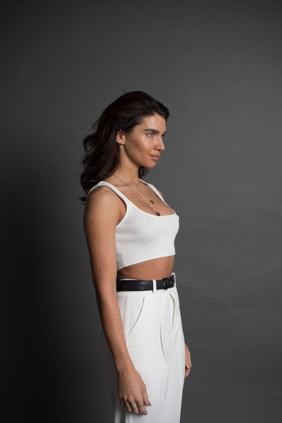 Zachte witte crop top