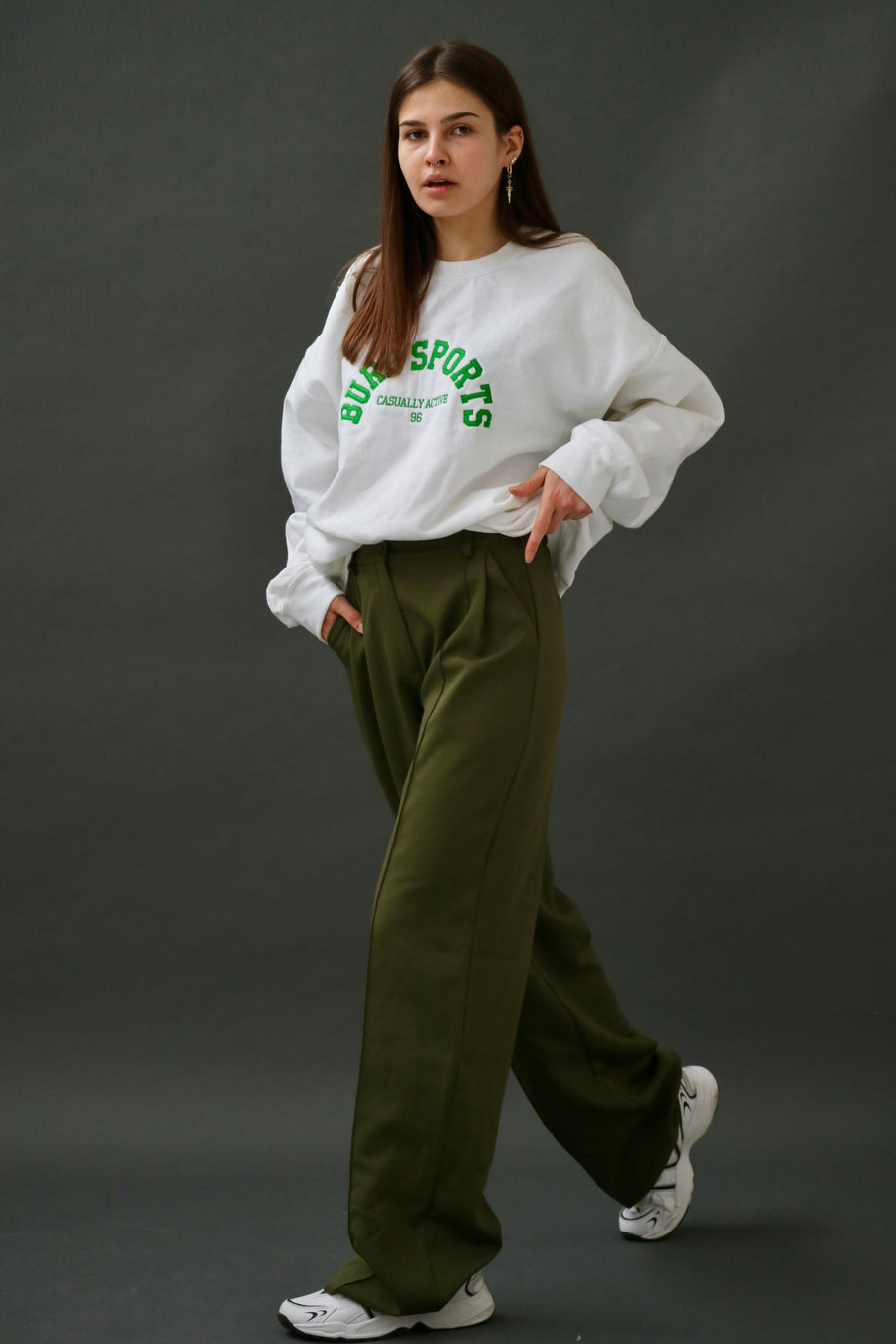 Kakigroene Gretta-broek
