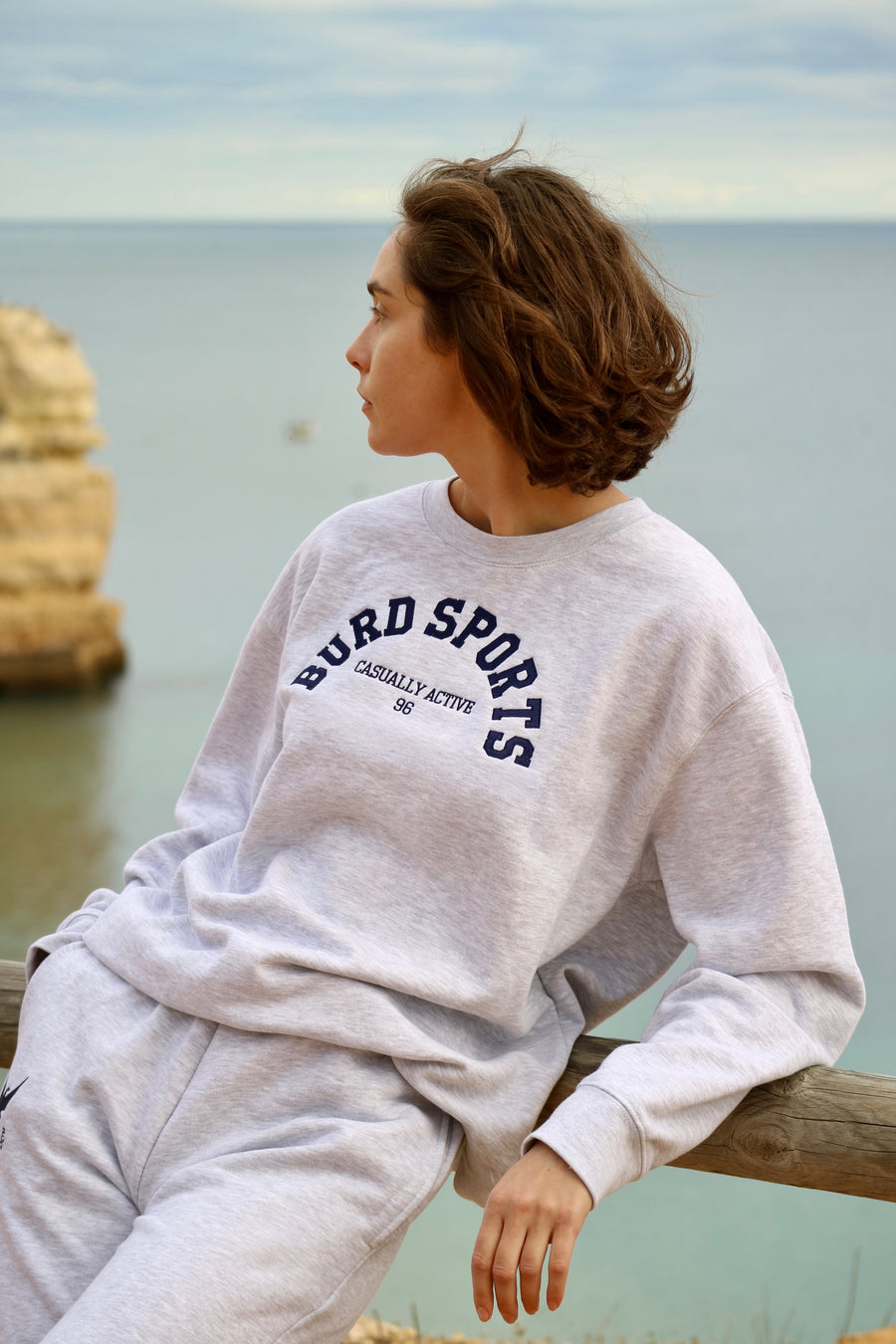 Burd Sports Sweatshirt- Grey & Navy