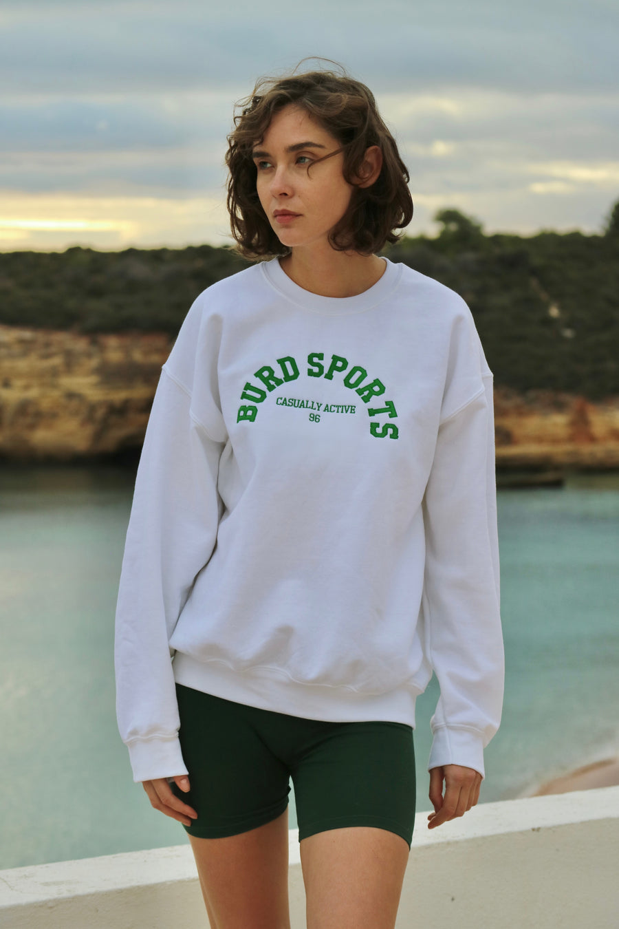 Burd Sports Sweatshirt - White & Green