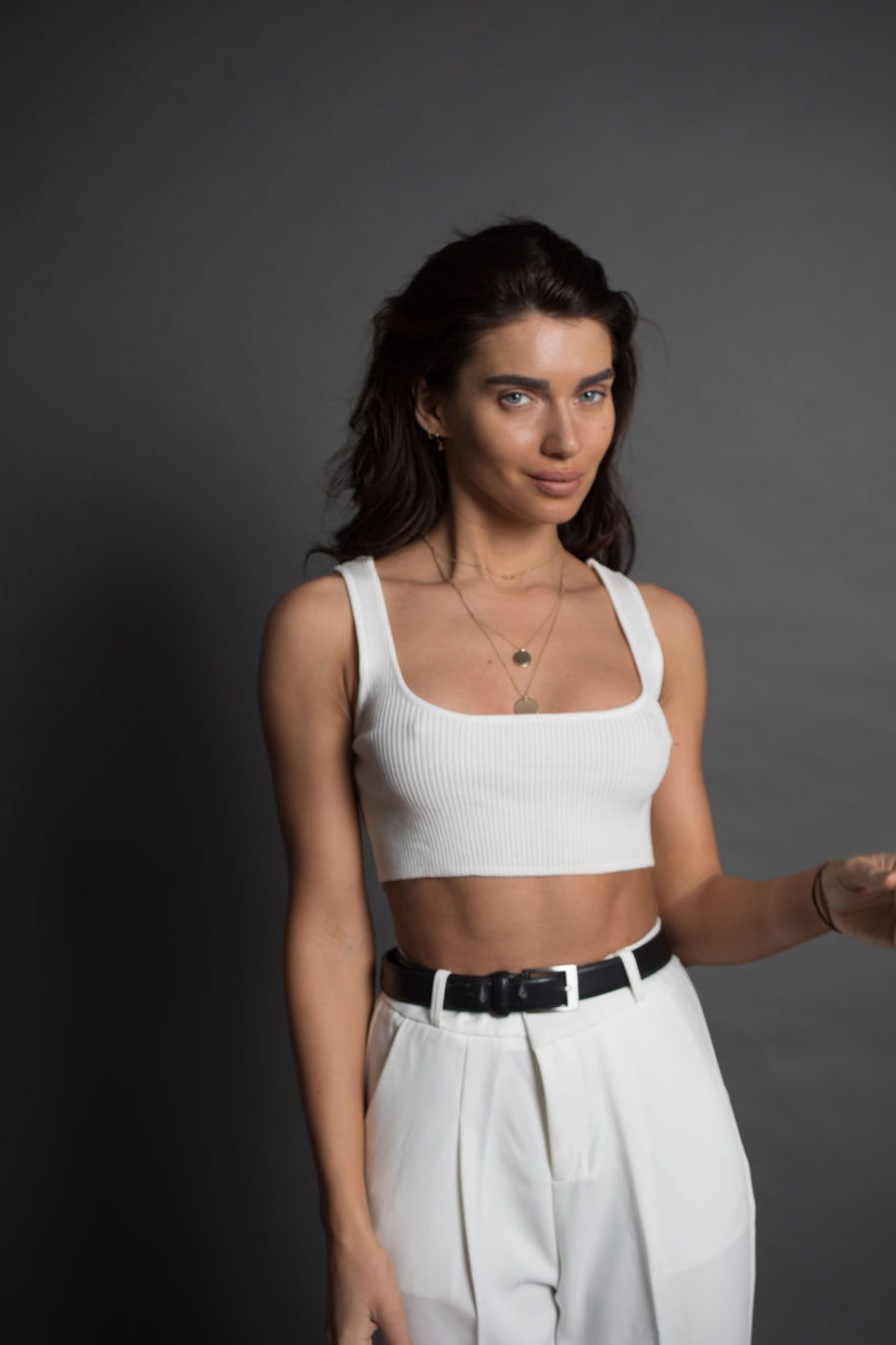 Zachte witte crop top
