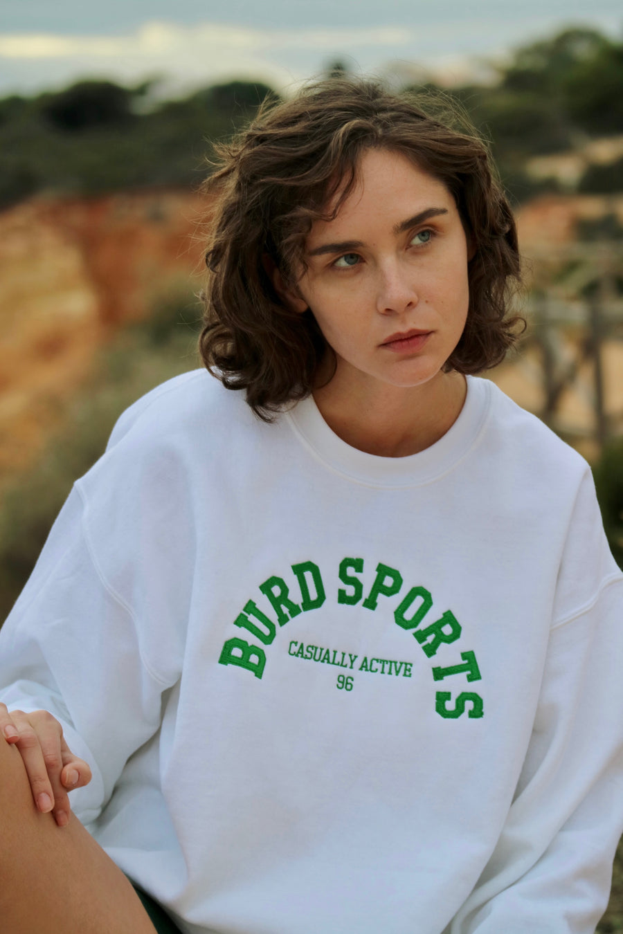 Burd Sports Sweatshirt - White & Green