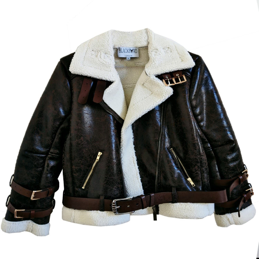 Brown Unisex Aviator Jacket